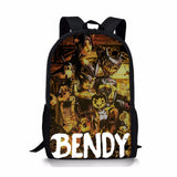 Bendy-Ink-Machine Print Kids School Backpack Cartoon Student School Bag