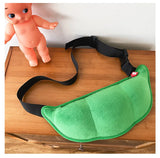 Cartoon Pea Green Chest Bag for Women Waist Shoulder Female Fanny Pack