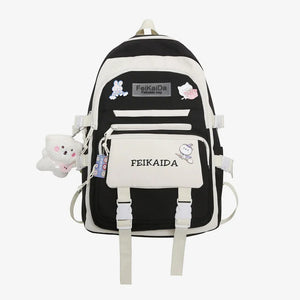 Cartoon Prints Women Backpack Nylon Travel Bag Large Capacity