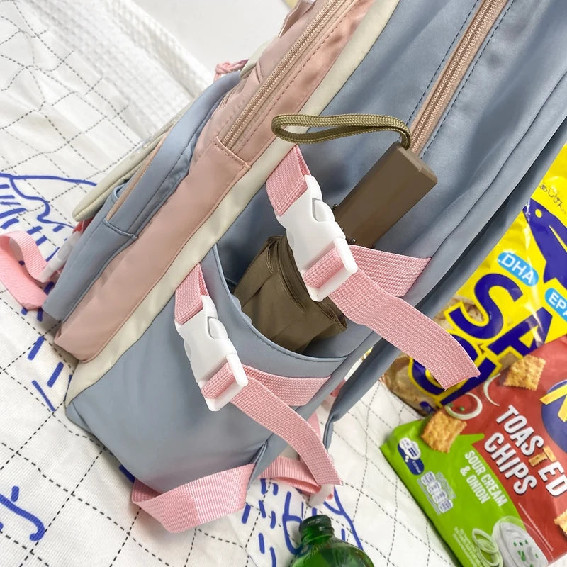 Cartoon Prints Women Backpack Nylon Travel Bag Large Capacity