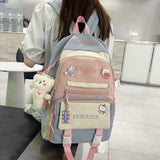 Cartoon Prints Women Backpack Nylon Travel Bag Large Capacity