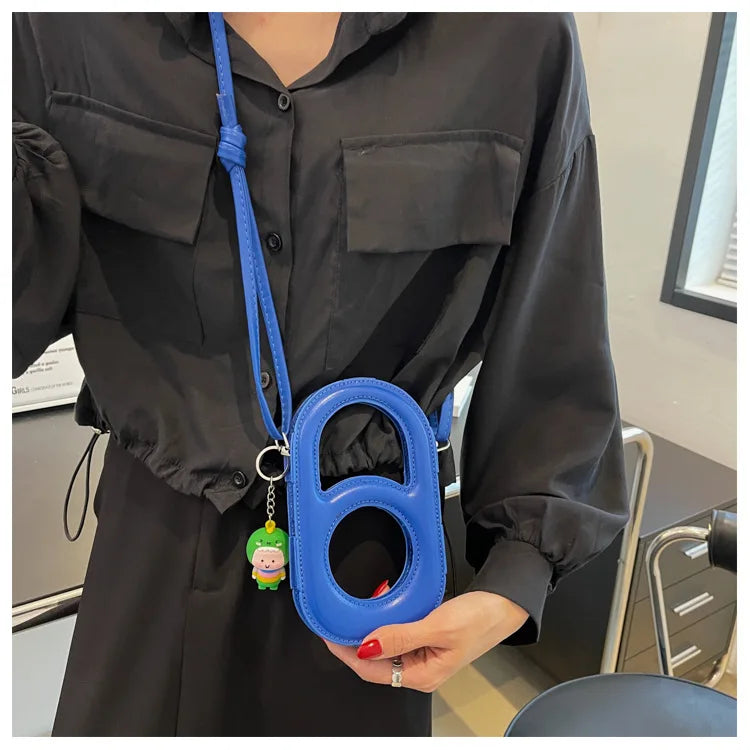 Funny Personality Paper Clip Mobile Phone Bag Female Hollow Out Small Bag