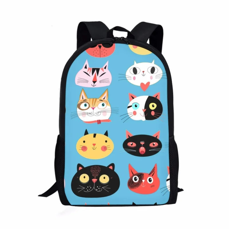 Funny Puppy Dog Cat School Backpacks Personalized Kids Daypack Rucksack