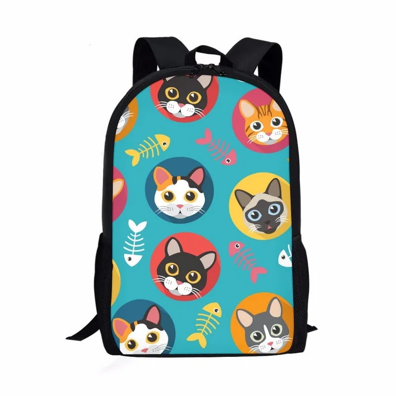 Funny Puppy Dog Cat School Backpacks Personalized Kids Daypack Rucksack