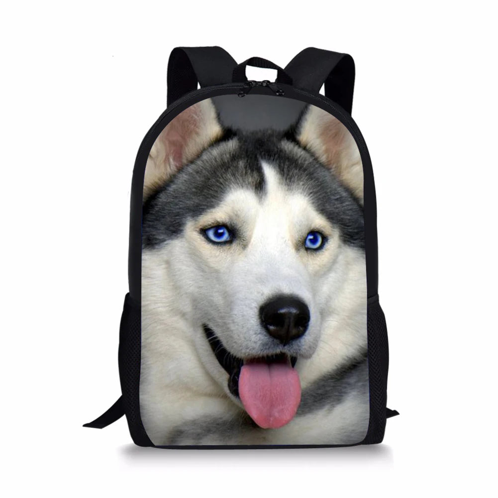 Funny Siberian Husky Schoolbag for Girls - Junior Rucksack Book Bag