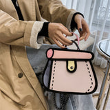 Funny 3D Printing Shoulder Bag for Women, Cartoon Crossbody Tote Bag