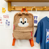 Furry Comfy Backpack Large Capacity Cartoon Parent Child Travel Rucksack