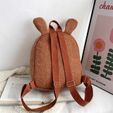 Fuzzy Rabbit Backpack Fluffy Plush School Bag with Bunny Ears Zipper