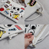 Cartoon Printed PU Leather Handbag for Women