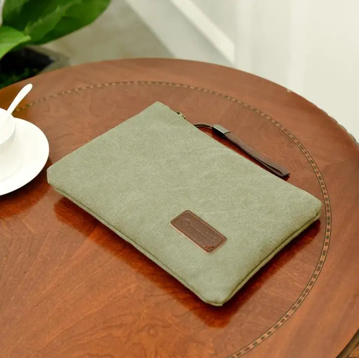 Canvas Men clutch bag Business Wallet Casual Purse Small Travel bags