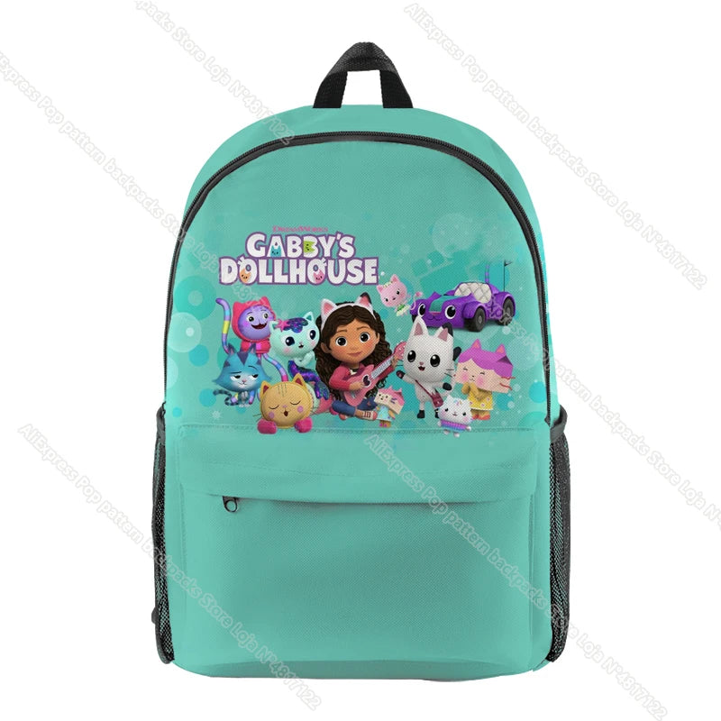 Gabby Dollhouse Cats Backpack Waterproof Kids Boys Girls Teens Mochila