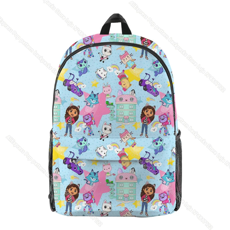 Gabby Dollhouse Cats Backpack Waterproof Kids Boys Girls Teens Mochila