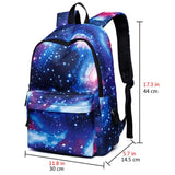 Galaxy Backpack School College Laptop USB Charging Port for Teenagers Boys Girls
