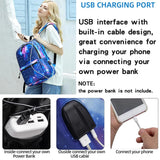 Galaxy Backpack School College USB Charging Port Teen Boys Girls Daypack