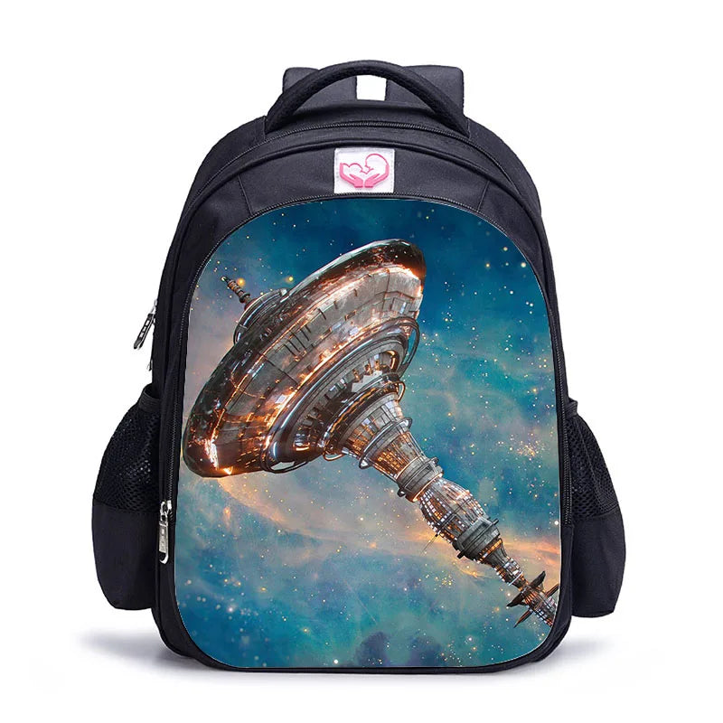 Galaxy Space Printed School Bags Plants Backpack for Girls and Boys