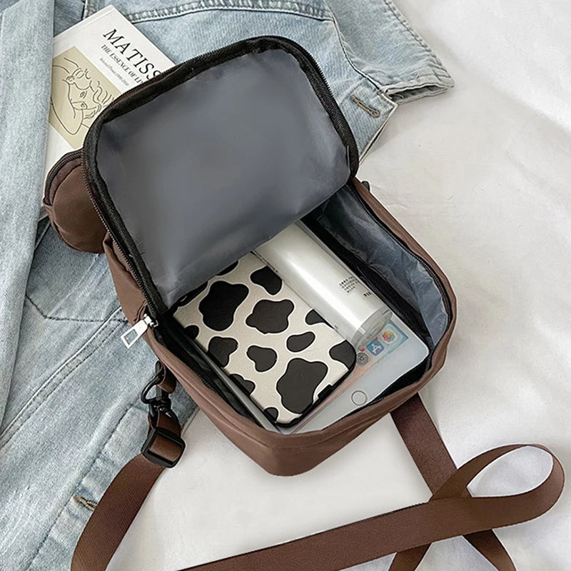Geestock Nylon Women Shoulder Bag Casual Crossbody Bags With Mini Round Purse
