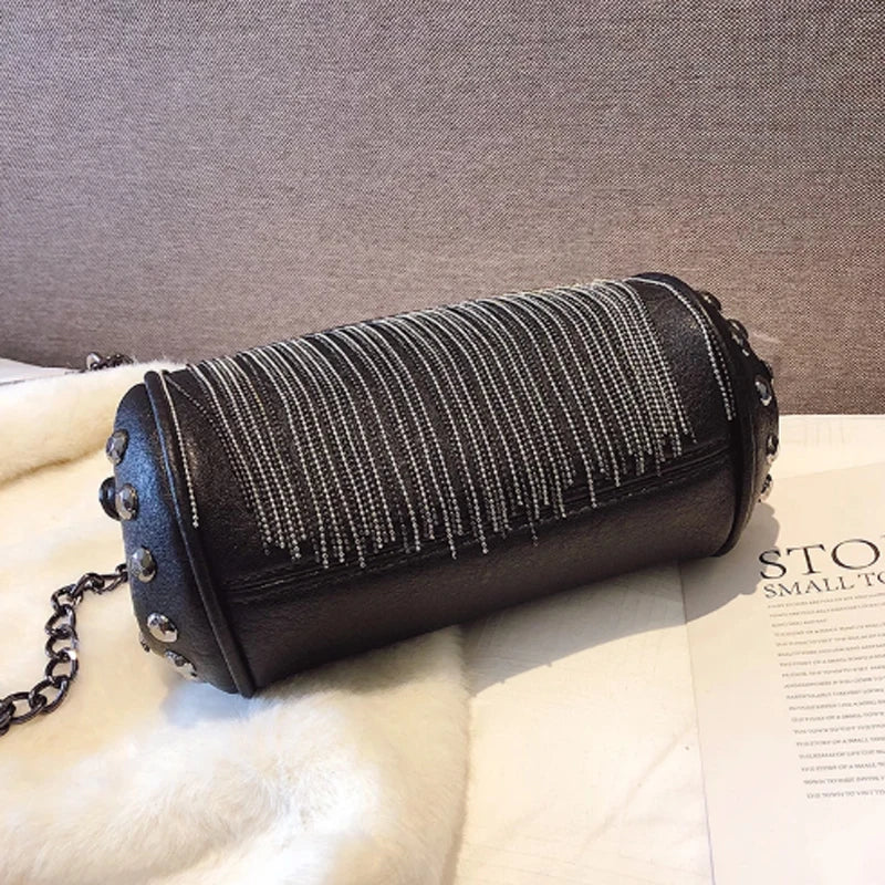 Geestock Tassel Chains Bag Punk Style Crossbody Handbag