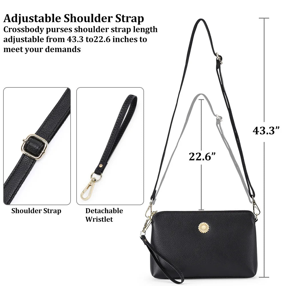 Leather Bag Women's Handbags Clutch Phone Bags Shoulder Bag Crossbody