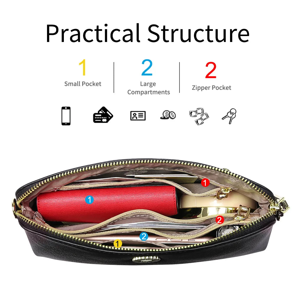 Leather Bag Women's Handbags Clutch Phone Bags Shoulder Bag Crossbody