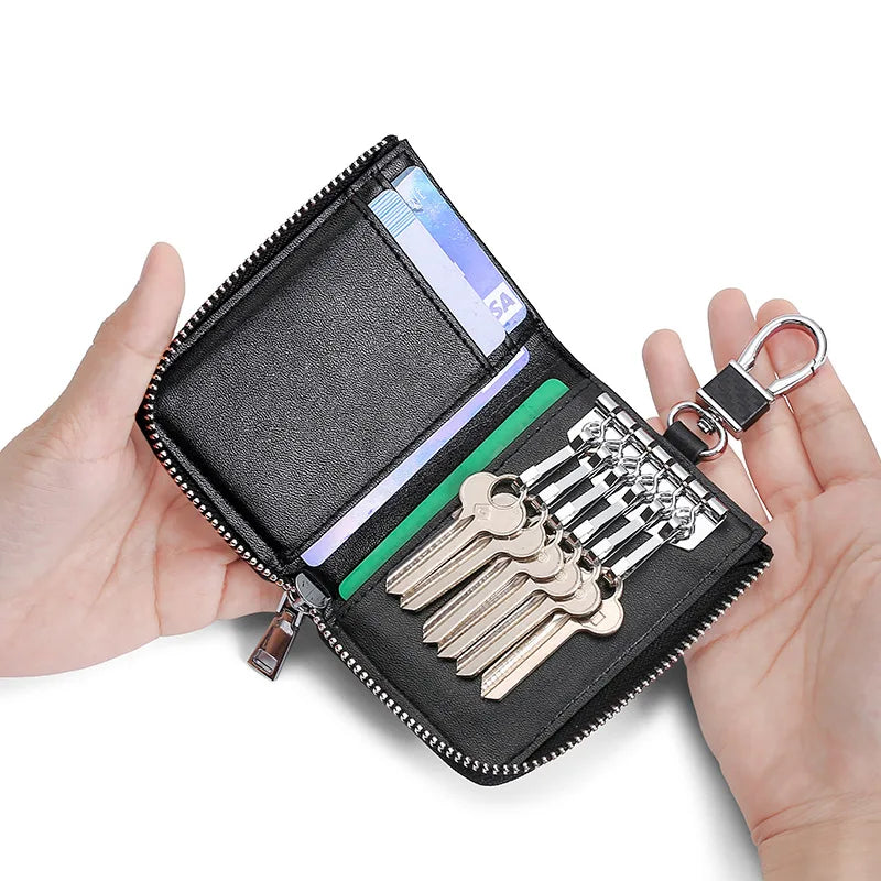 Leather Cowhide Key Bag Household Door Keychain Bag - Christmas Gift