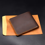 Vintage Men's Leather Wallet Top Crazy Horse Small Purse