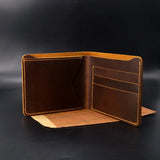 Vintage Men's Leather Wallet Top Crazy Horse Small Purse