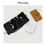 Leather Organizer Bag Travel Cable Storage Roll