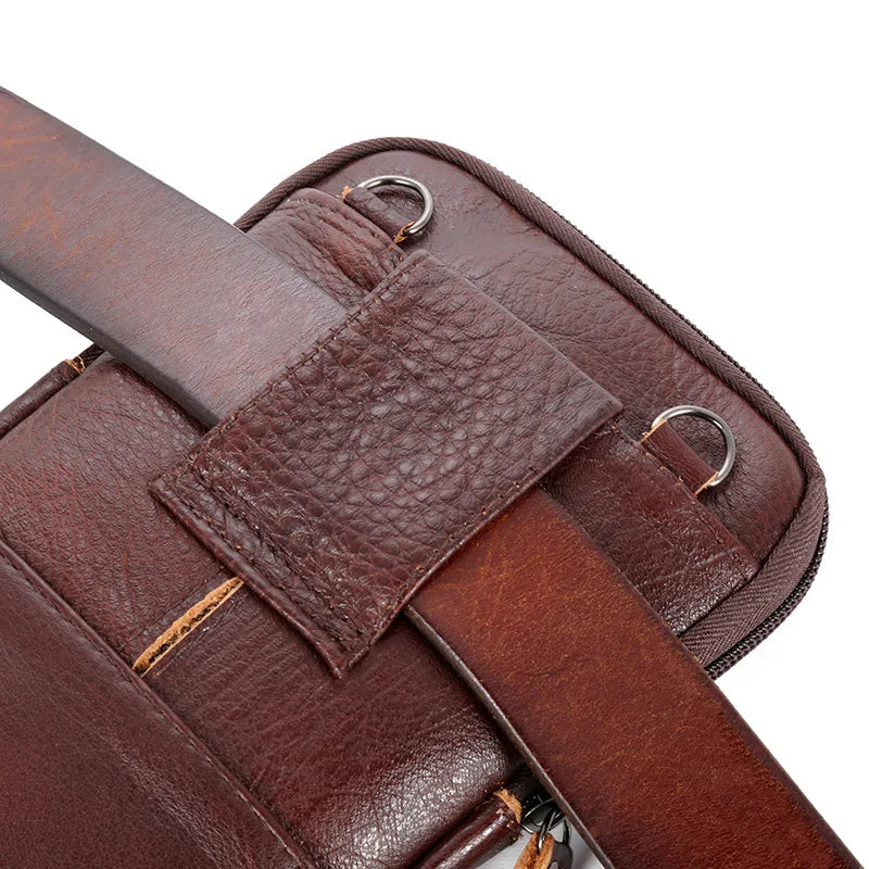 Leather Waist Packs Pocket Men's CellPhone Bags Man Sports Cross Shoulder