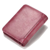 Small Vintage Cowhide Leather Wallet for Women