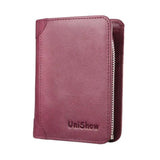 Small Vintage Cowhide Leather Wallet for Women