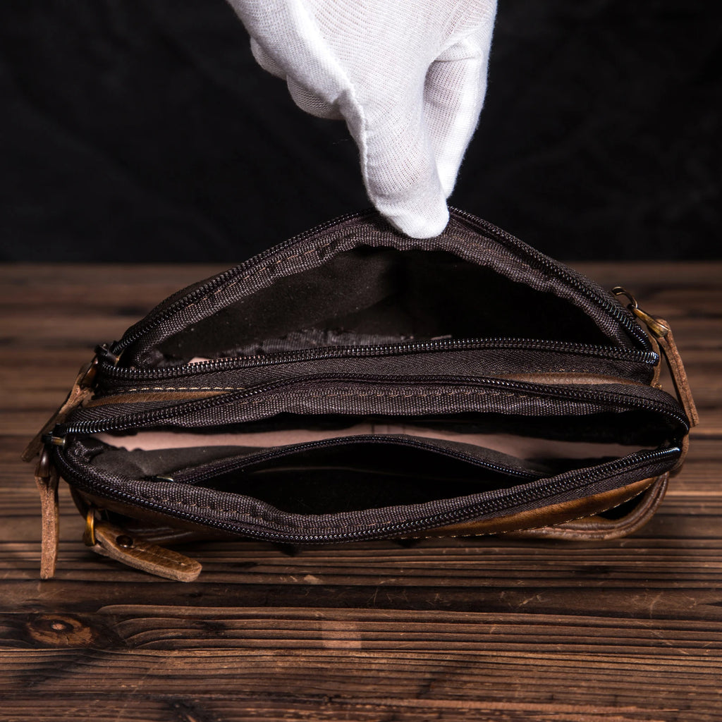 Casual Leather Men Waist Belt Bag Chest Pack Sling Bag