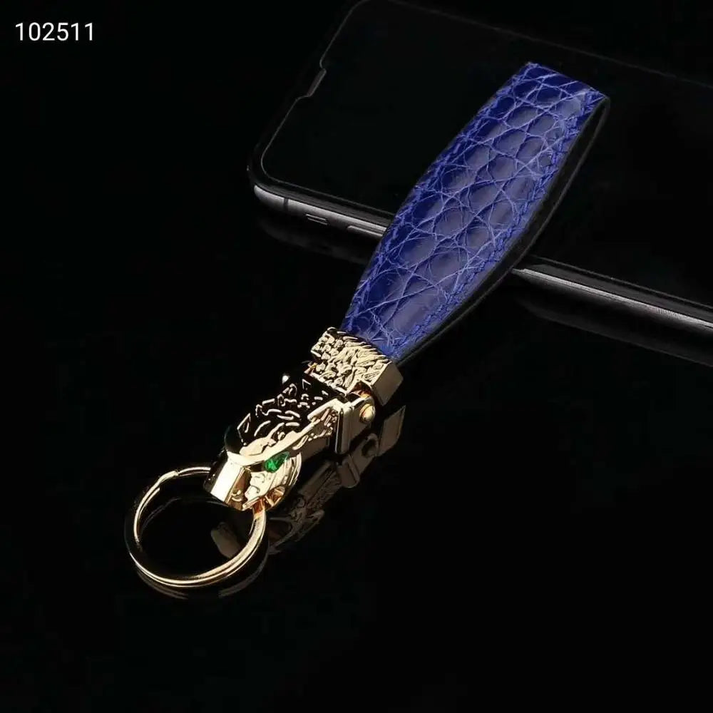 Crocodile Skin Car Key Holder Wallet with Stainless Steel