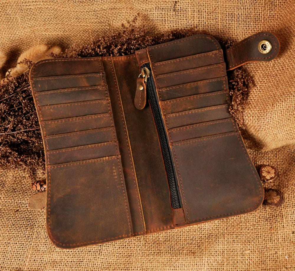 Famous Dargon Emboss Checkbook Iron Chain Organizer Wallet