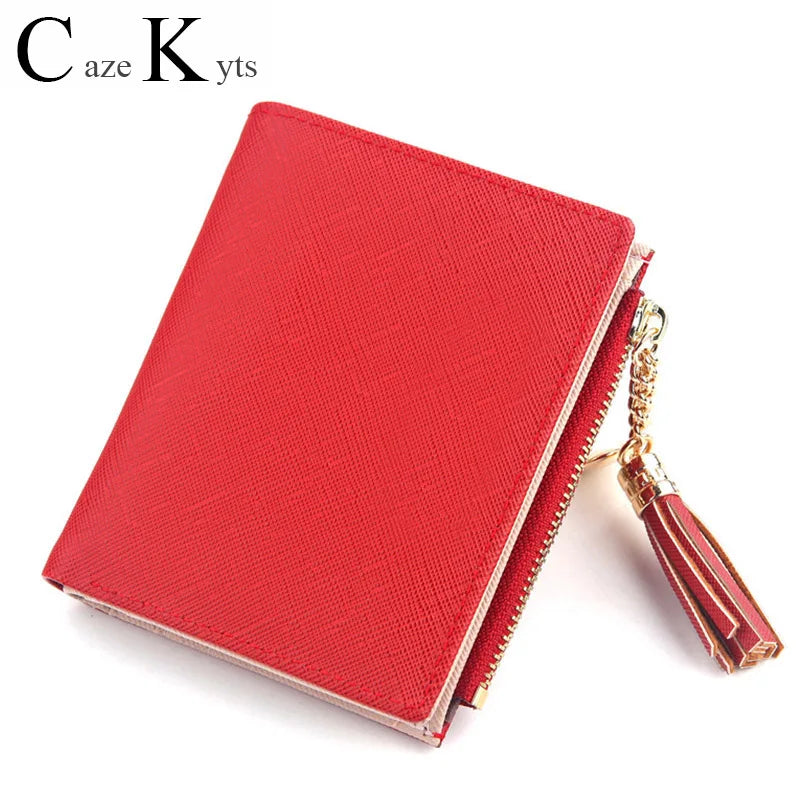 Leather Ladies Short Small Wallets Multi-card Position