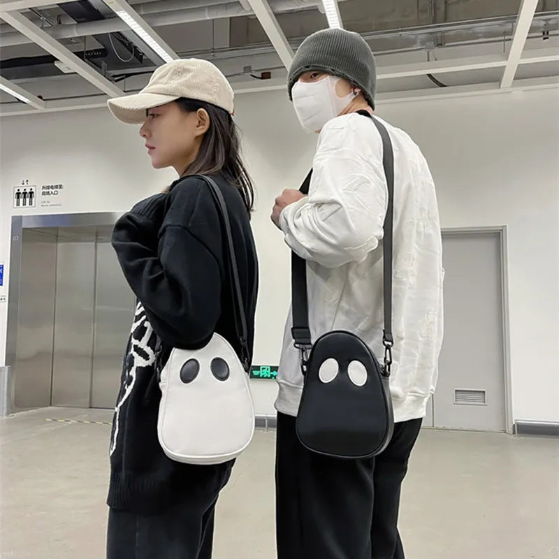 Funny Personality Shoulder Bag Devil Clash Colors Stitching Tide PU Satchel