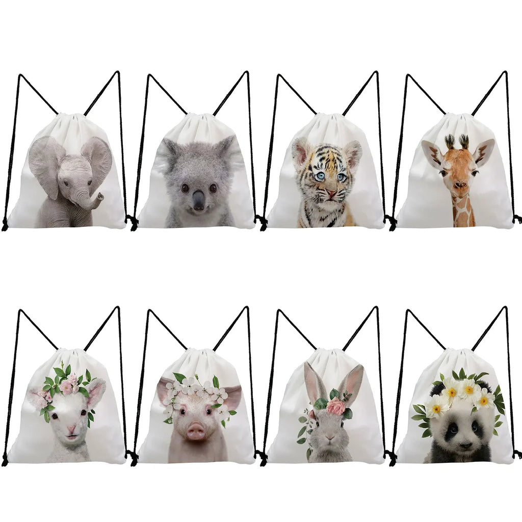 Casual Animal Drawstring Bag for Students