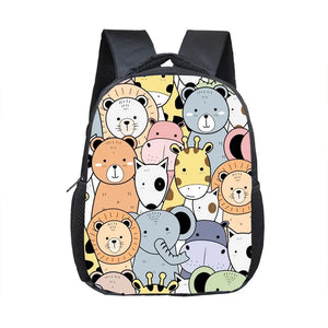 Giraffe Frog Koala Printing Backpack Children 12 Inch Cartoon Animal Bookbags