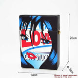 Girl Face Messenger Chain Flap Shoulder Box Bag