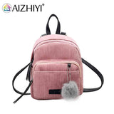 Girl Small Mini Backpack Women Fur Ball Winter Velvet School Opens Shoulder Bag
