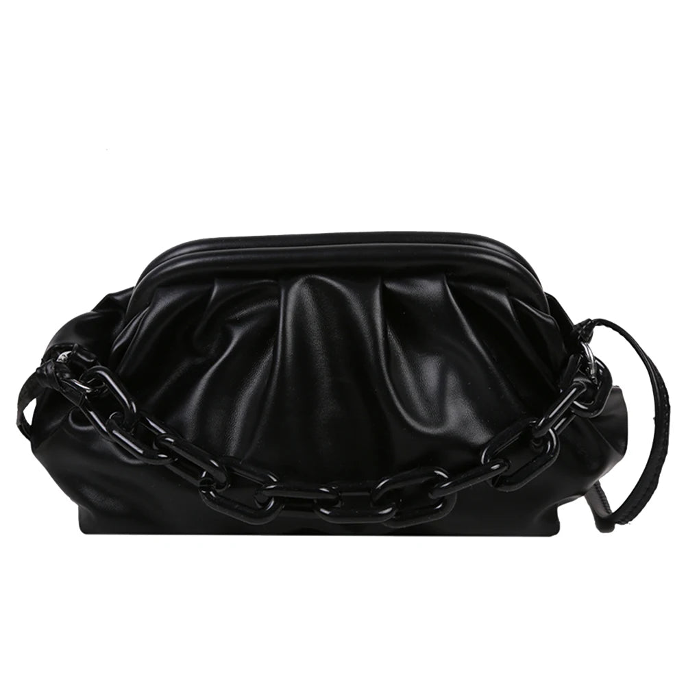 Women's PU Leather Chain Cloud Shoulder Messenger Bag
