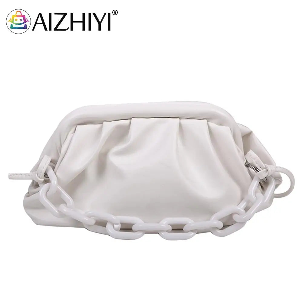 Women's PU Leather Chain Cloud Shoulder Messenger Bag