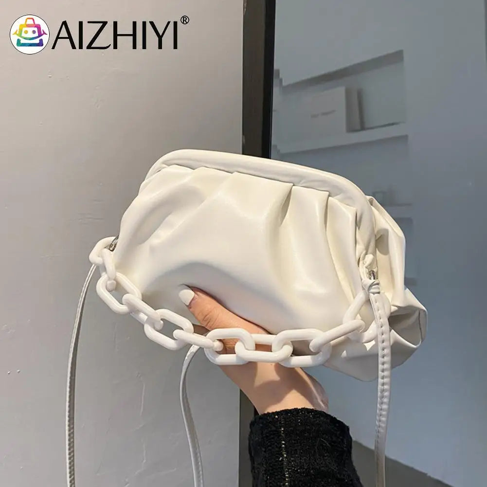 Women's PU Leather Chain Cloud Shoulder Messenger Bag