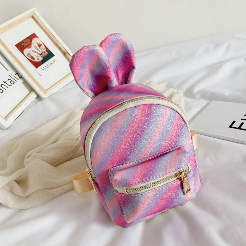 Colorful Rabbit Ear Backpack Small Schoolbag Travel Bag Girls