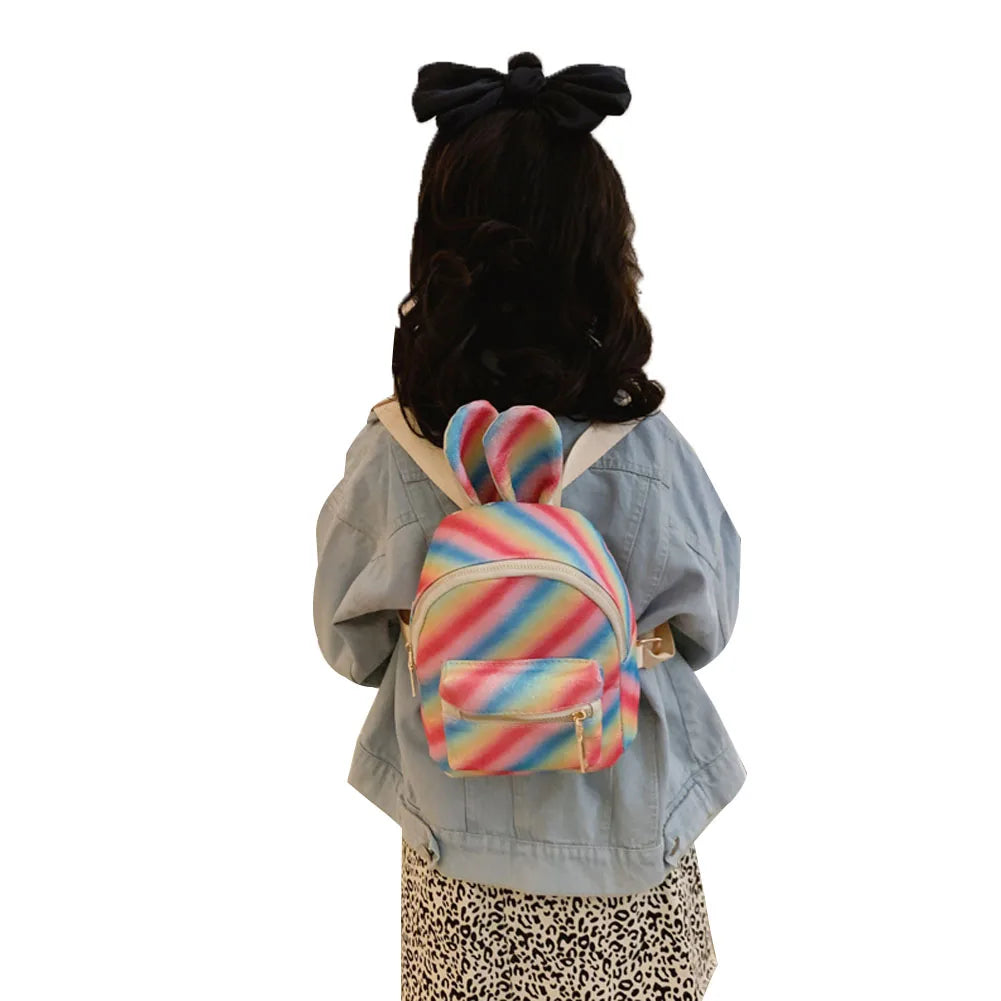 Colorful Rabbit Ear Backpack Small Schoolbag Travel Bag Girls