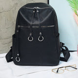 Girls School Shoulder Bag Soft Student Backpack Solid Large Capacity