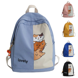 Cartoon Cat Schoolbag Backpack for Girls and Boys