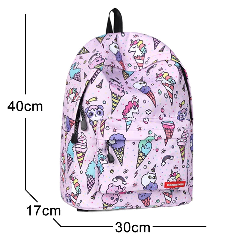 Unicorn School Backpack Orthopedic Kids Bag for Girls