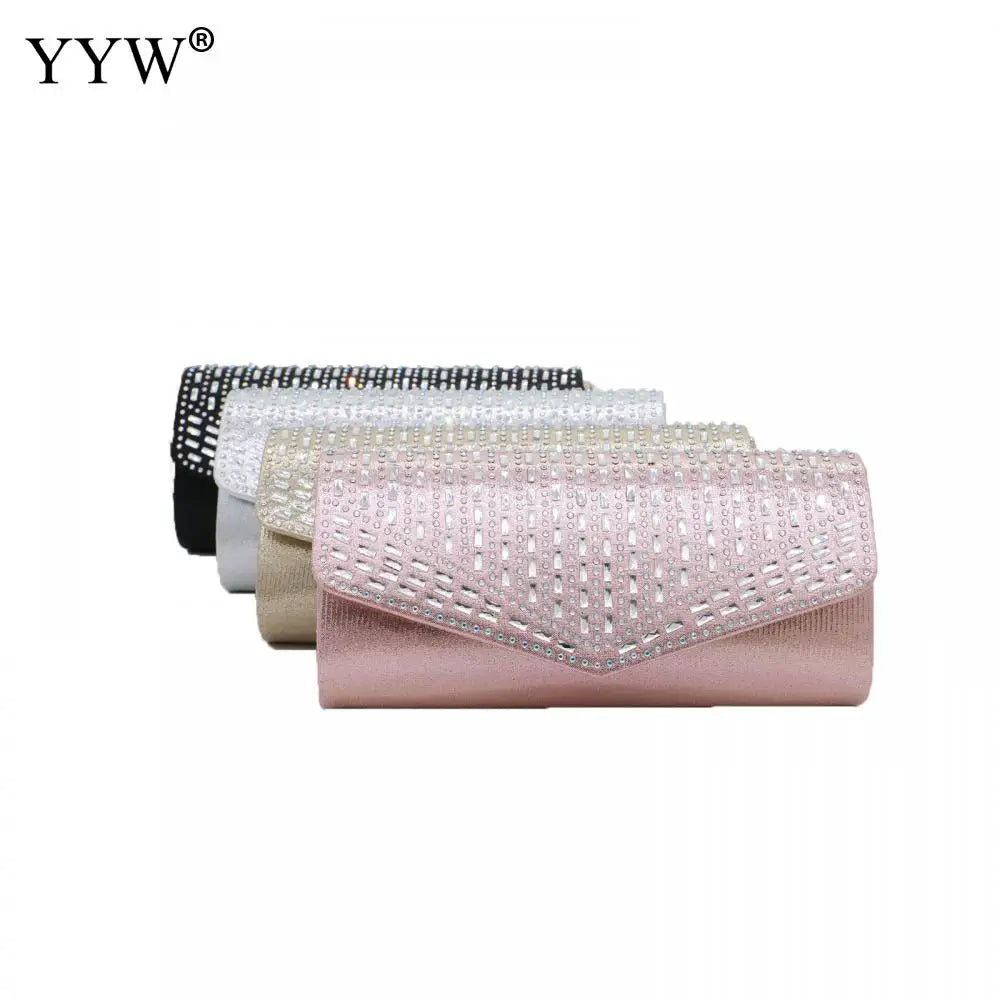 Glitter Diamonds Evening Clutch Bags With Chain Handbags