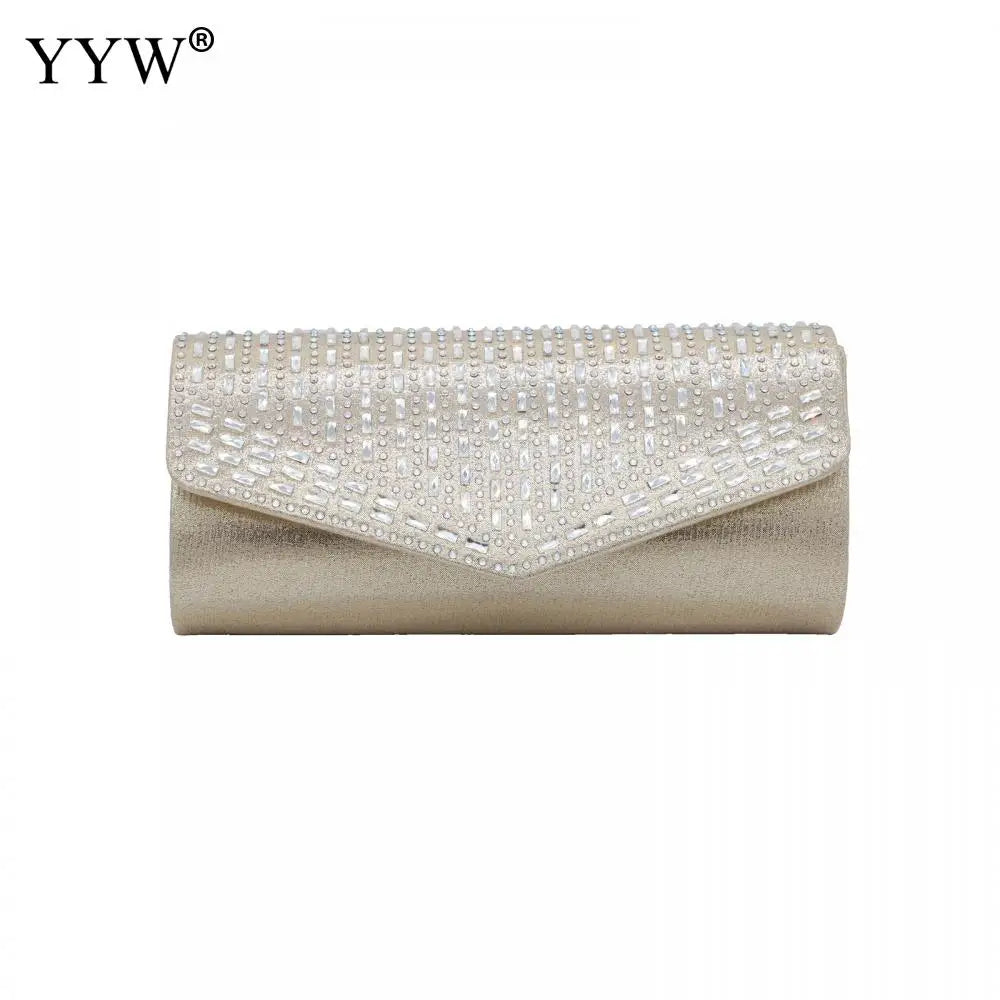 Glitter Diamonds Evening Clutch Bags With Chain Handbags