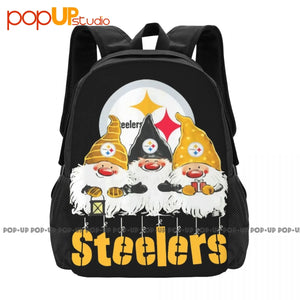 Gnomes Pittsburgh Steeler Merry Christmas Backpack Large Capacity Sports Bag